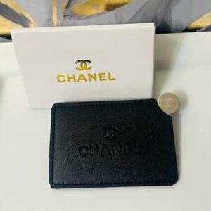 🖤 Chanel Pocket Mirror/Leather Card Holder BLACK